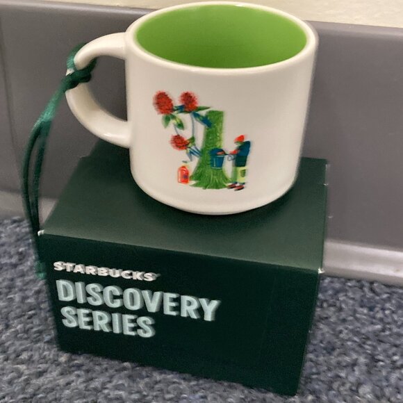 New Starbucks Discovery Series Vermont 2oz Christmas Ornament Ceramic Mini Mug - Picture 2 of 3